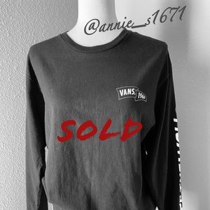 Vans Black Long Sleeve w/White and Red detail